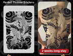 Magic Juice Ink Waterproof Tattoo Stickers Full Back Large Size Herbal Juice Temporary Tattoos Men Body Art Dragon Tiger