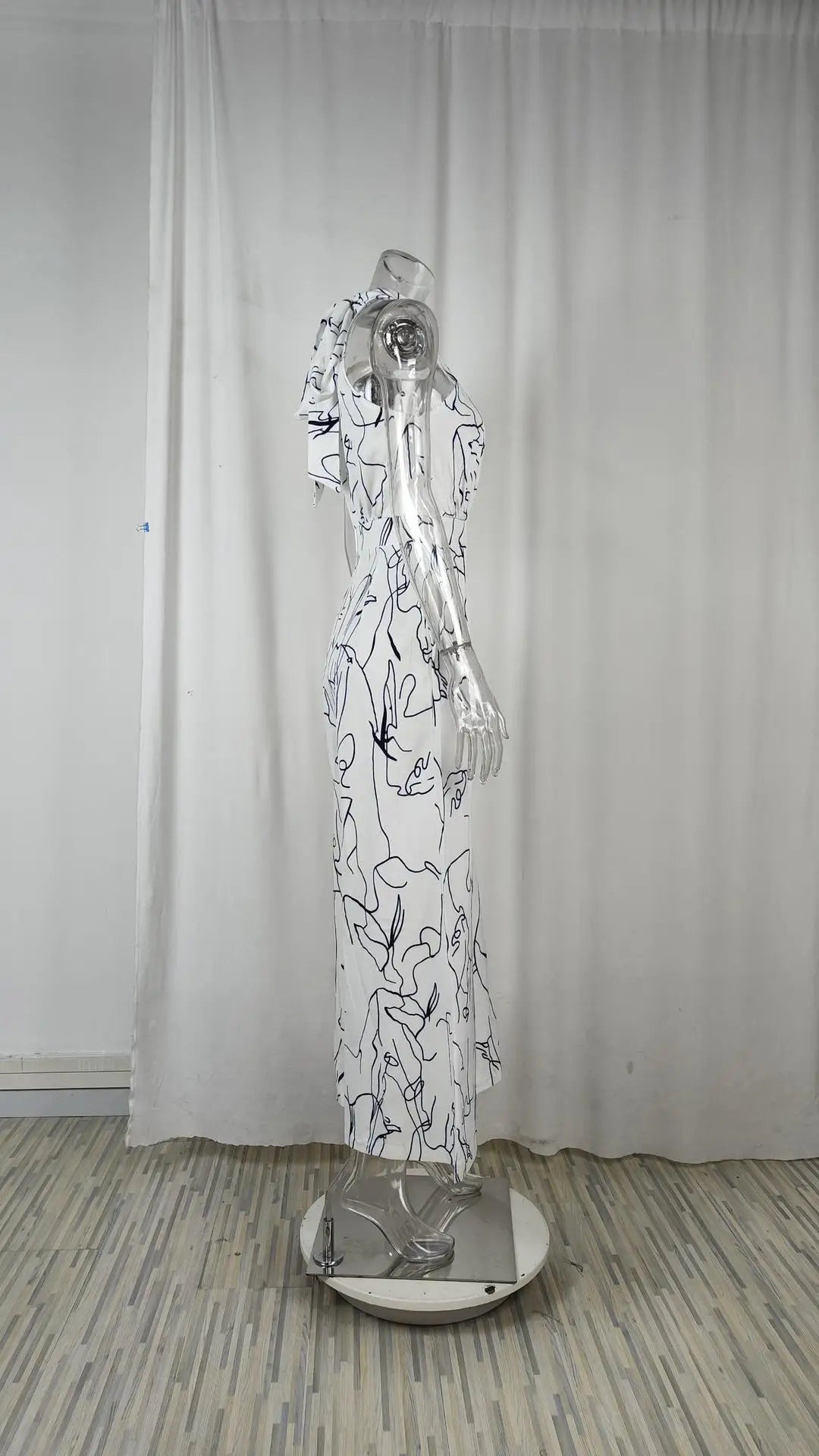 Sexy Sleeveless Jumpsuit Office Lady Spring Summer Fashion Casual Off Shoulder Print Jumpsuits For Women 2024 One Piece Rompers