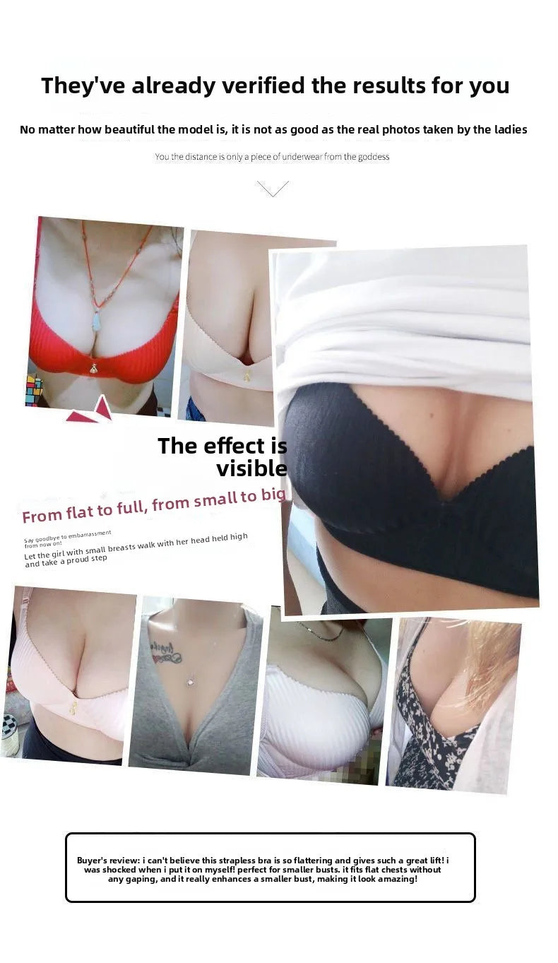 8CM Thick Padded Push Up Bra for Small Chest Seamless Wireless Comfort T-Shirt Bra Natural Lingerie with Adjustable Straps