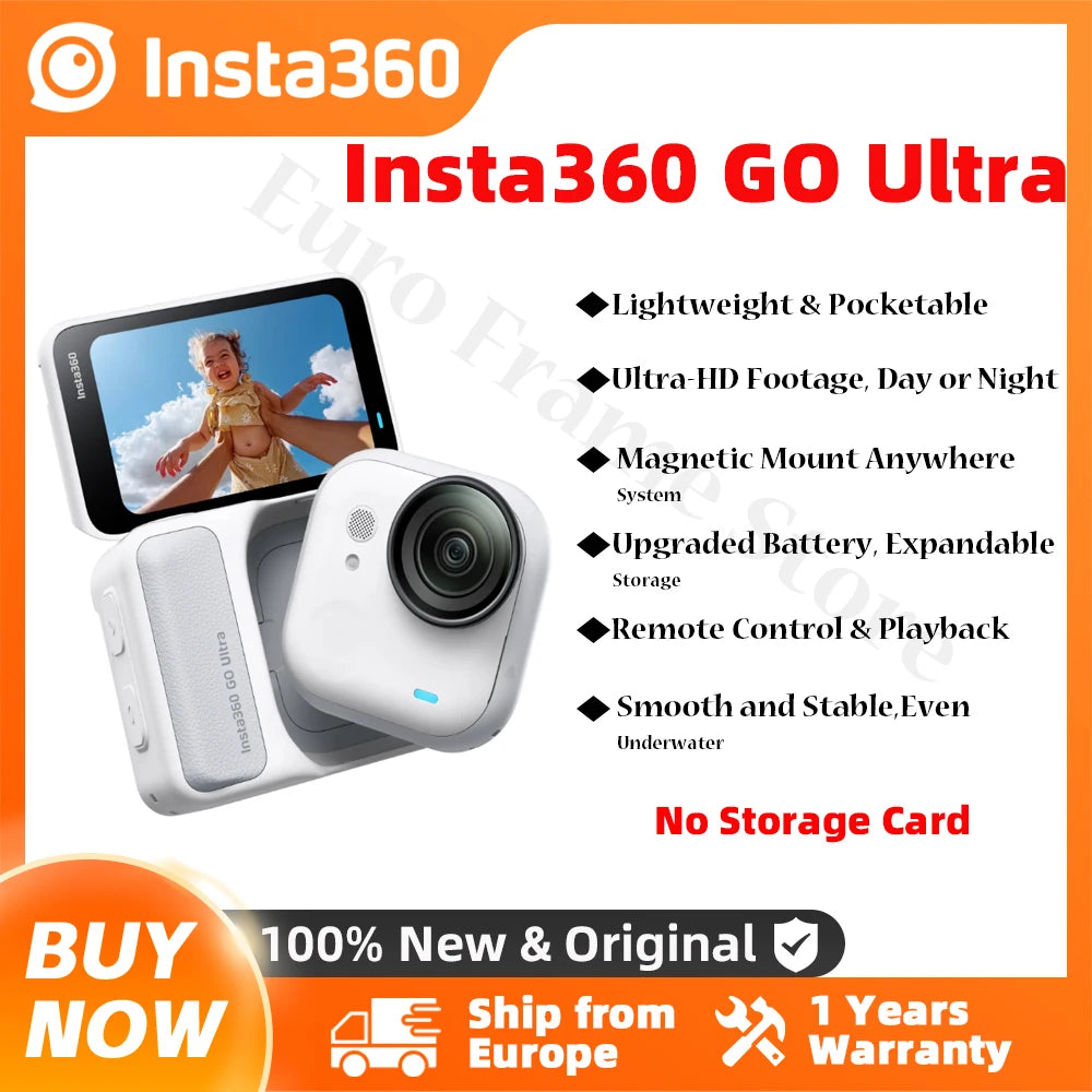 Insta360 GO Ultra Action Camera feet POV Hands-free 4K 60fps Ultra-HD Flow State stability Insta 360 GO Ultra Main image