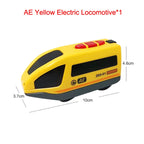 Electric Train Locomotive Magnetic Car Diecast Slot Fit All Brand Wooden Train Track Railway For Kids children's Toy W02