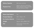 Baseus Bass BH1 NC Lite ANC Wireless Headphones 95% Noise Cancelling Headsets Headphone Bluetooth 6.0 80H Over Ear Earphones