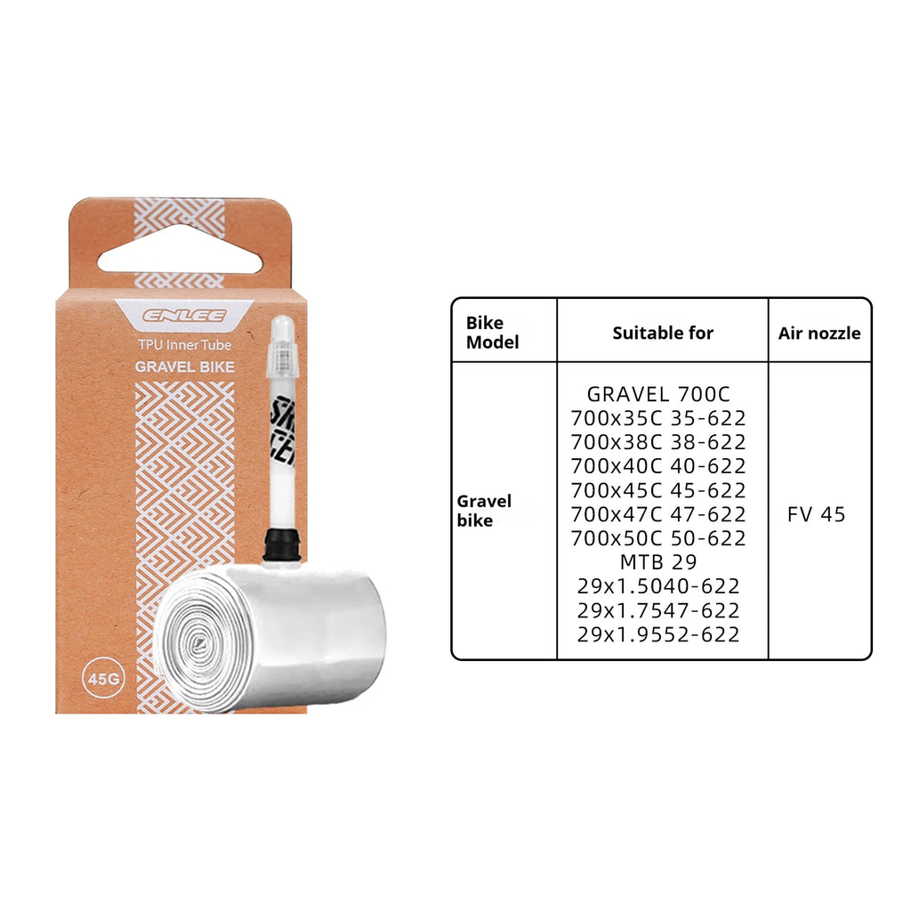 ENLEE Bike Tire Inner Tube TPU F/V Road Mountain Bike TPU Inner Tube Presta Valve 45mm 65mm 85mm Bicycle Inner Tire Bike Parts