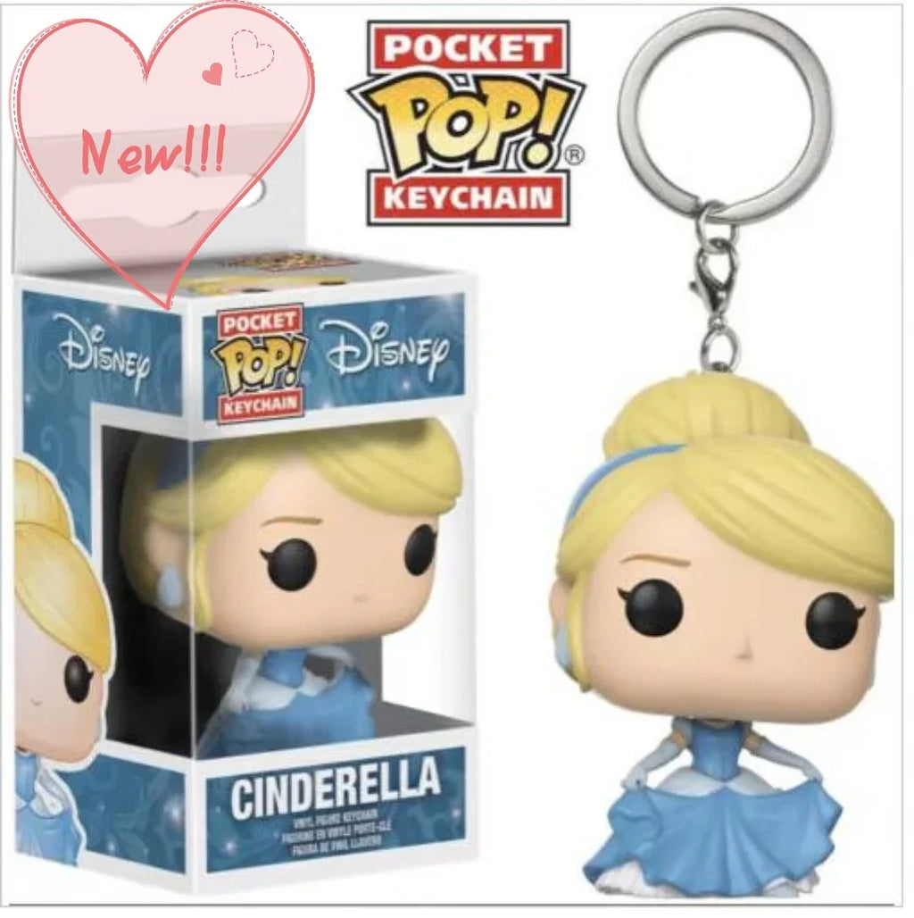 New FUNKO Keychains Disney Demona Princess Bella Ariel Alice Anna Elsa Bell Jack Sally stitch Action Figure Toys Ornaments