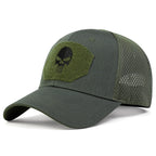 Skull Tactical Airsoft Cap Adjustable Breathable Sun Visor Trucker Hat Mesh Hunting Hiking Snapback Baseball hats gorra