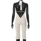 Avrilyaan Lace Seven-Point Long Pants Bodycon Sexy Party Deep V Playsuits Women Rompers Womens Jumpsuit 2025 Summer Overalls