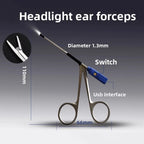 Medical Ear Wax Pick Tongs With lights Earwax Remover Micro Alligator Crocodile Forceps Earpick Ear Nose Cleaning