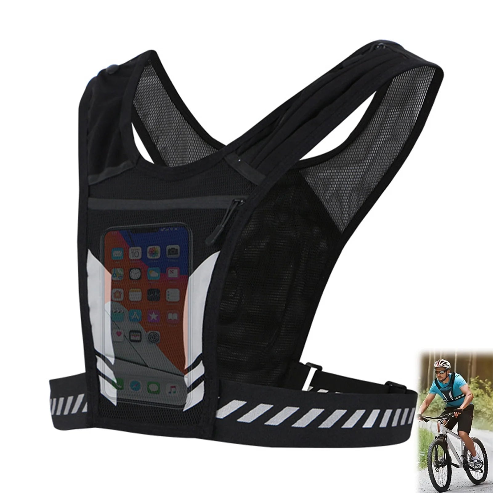 Ultra Light Running Vest with Phone Pocket Water Bottle Holder Breathable Hydration Pack for Outdoor Cycling Hiking Trail