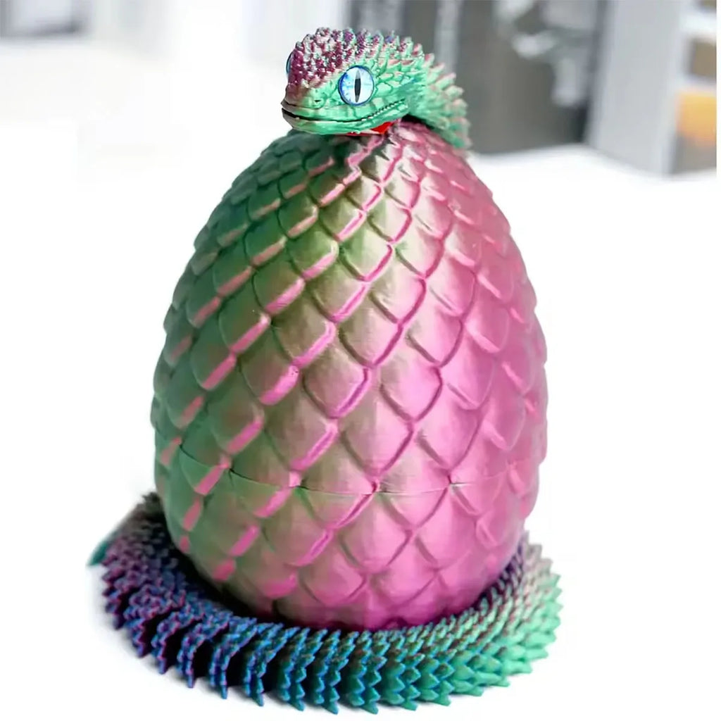 4pcs/set 3D printed snake surprise egg decoration, flexible joints, the best gift for 3D printing enthusiasts
