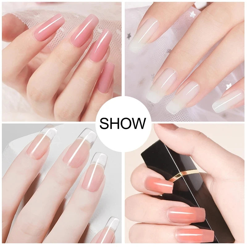 Nail Polish Kit Acrylic Nail Kit Poly Nail Gel Set With Nail Lamp Nails Extension Glitter Gel UV Building Gel Manicure Tools Set