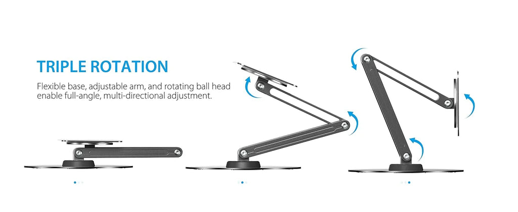 UPERFECT Adjustable Magnetic Stand Holder for 10-19 Inch Portable Monitor Tablet Aluminum Foldable Arm Swivel Desk Stand Mount