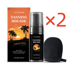 Self Tanning Mousse Moisturize Brighten Even out Body Skin Tone Anti-Dryness Sunburn Repair Mild Coconut Tan Accelerator Cream