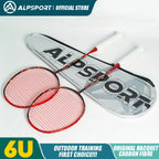 ALP Asura 6U MAX 38LBS G5 Black Badminton Racket Full Carbon Fiber Original Pro Offensive for Teens & Outdoor Sports