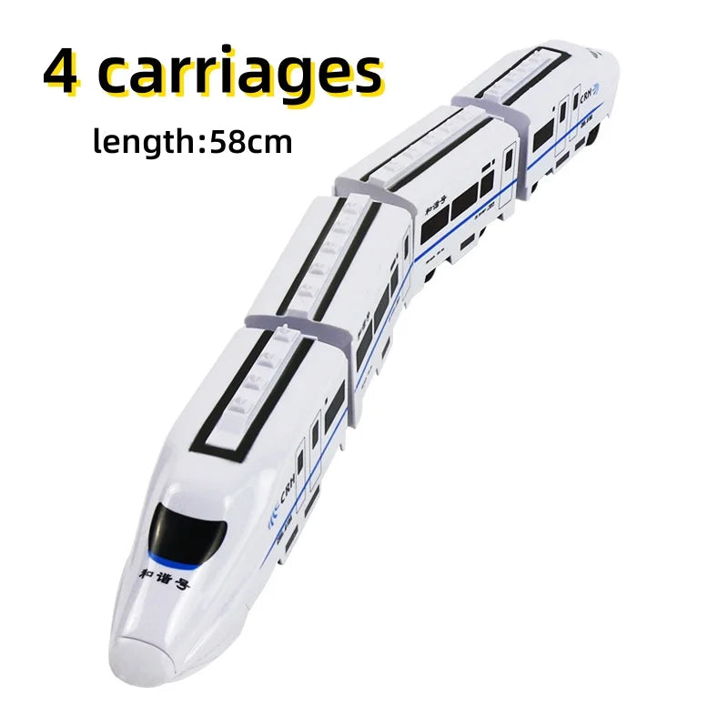 Toy Train Electric Bullet Train Battery Operated Action Locomotive Car High Speed Vehicle with Train Sound Light Gift for Kids