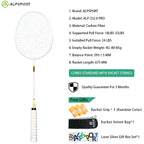 ALP ZJ2.0 Pro 4U 85g 100% Carbon Fiber + Titanium Alloy Badminton Racket Ultra-light Sports Equipment Racket Badminton Training