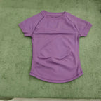 DF LOGO Short-Sleeve Sports T-Shirt  for Women,Impact Cropped Gym Top, Lightweight Yoga Top, Stretchy Athletic Tee