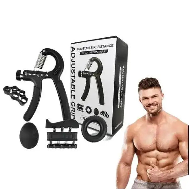 Adjustable Hand Grip Strengthener with Counter, Finger Exerciser Stretcher, Forearm Workout Equipment, Grip Ring Stress Ball, Hand Rehabilitation Trainer, Hand Strength Training Kit