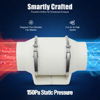 220V Duct Fan, Silent Inline Ventilation Exhaust Fan Air Ventilator for Kitchen/Bathroom/Bath, 2600rpm
