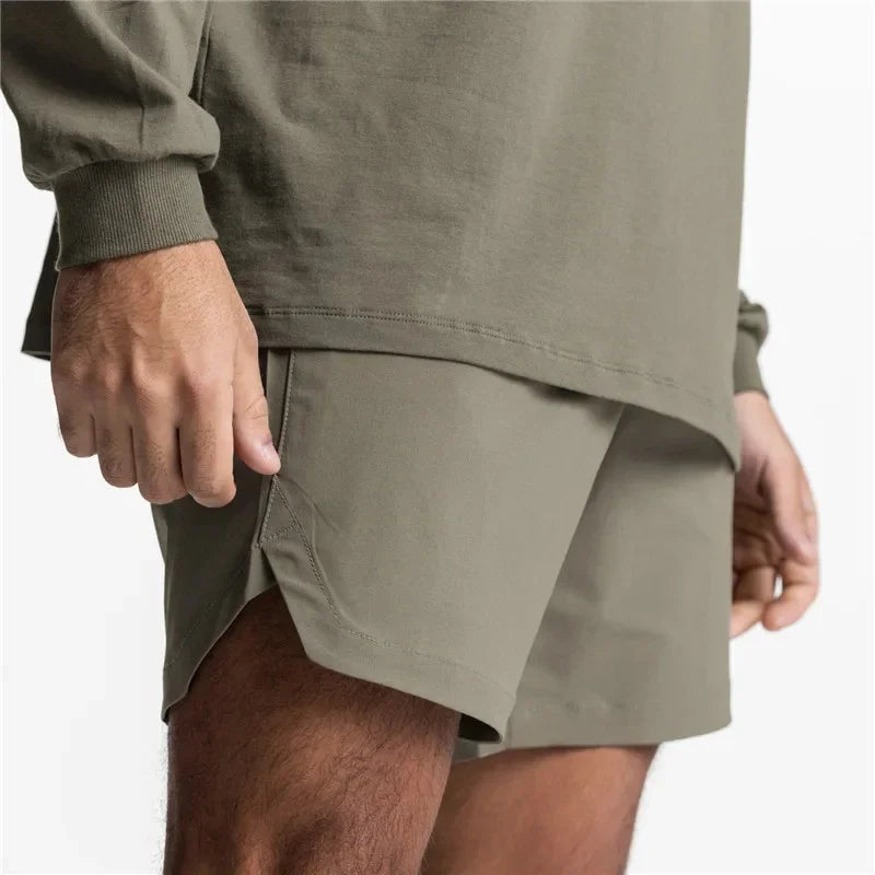 New Men's Running Quick Dry Fitness Gyms Shorts Mens Summer Short Pants Male Jogger Workout Beach Solid Color sports shorts men Secondary image