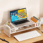 Height Adjustable Computer Stand Desk Monitor Laptop Cooling Rack Suspended Bracket Office Storage Solution