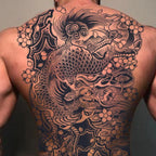 Magic Juice Ink Waterproof Tattoo Stickers Full Back Large Size Herbal Juice Temporary Tattoos Men Body Art Dragon Tiger