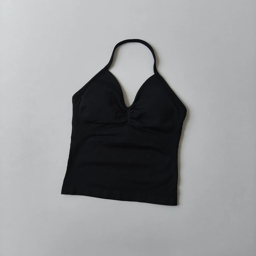 Longline Strappy Top Yoga Vest Woman Backless Tank Tops Sports Fitness Bras Running Workout Gym Halter