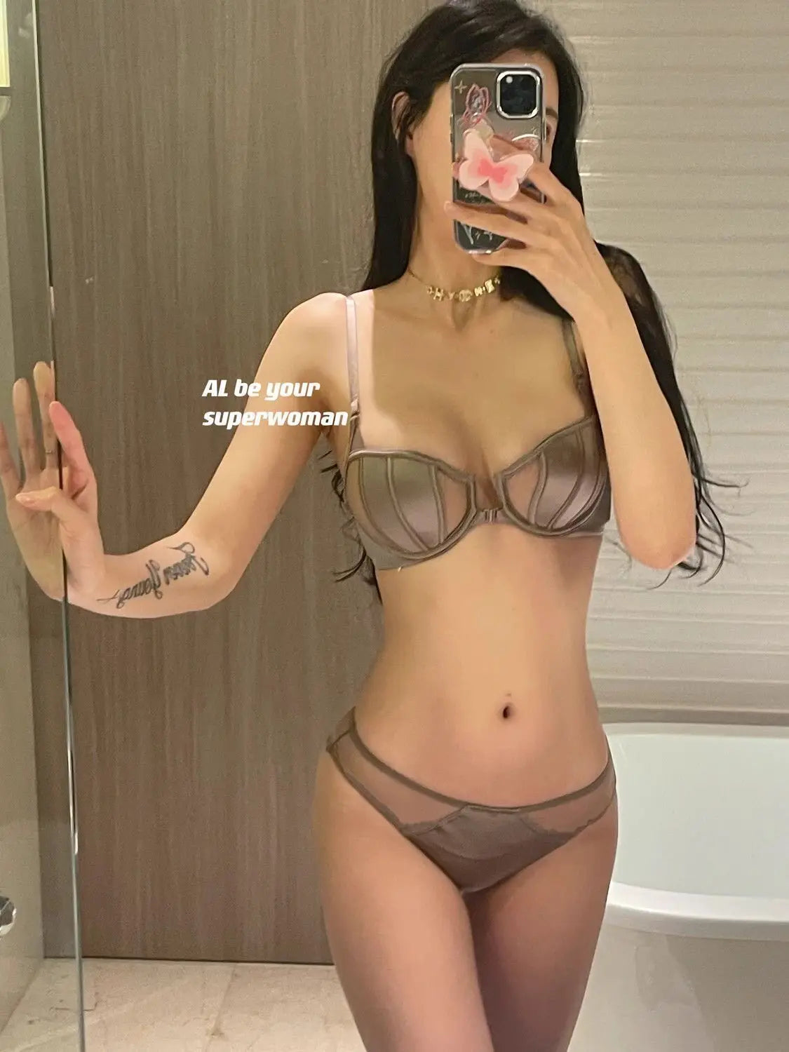 Front Buckle Push Up Bra for Women Lingerie Set Sexy Satin Mesh Semi-Cup Wireless Lift Bra Set with Adjustable Straps S-XL Size