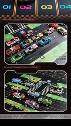 48pcs Metal Iron Alloy Cars Truck Toys Train Track Set Slot Car Models for Children's Toys Boy Miniature Trolleys Christmas Gift