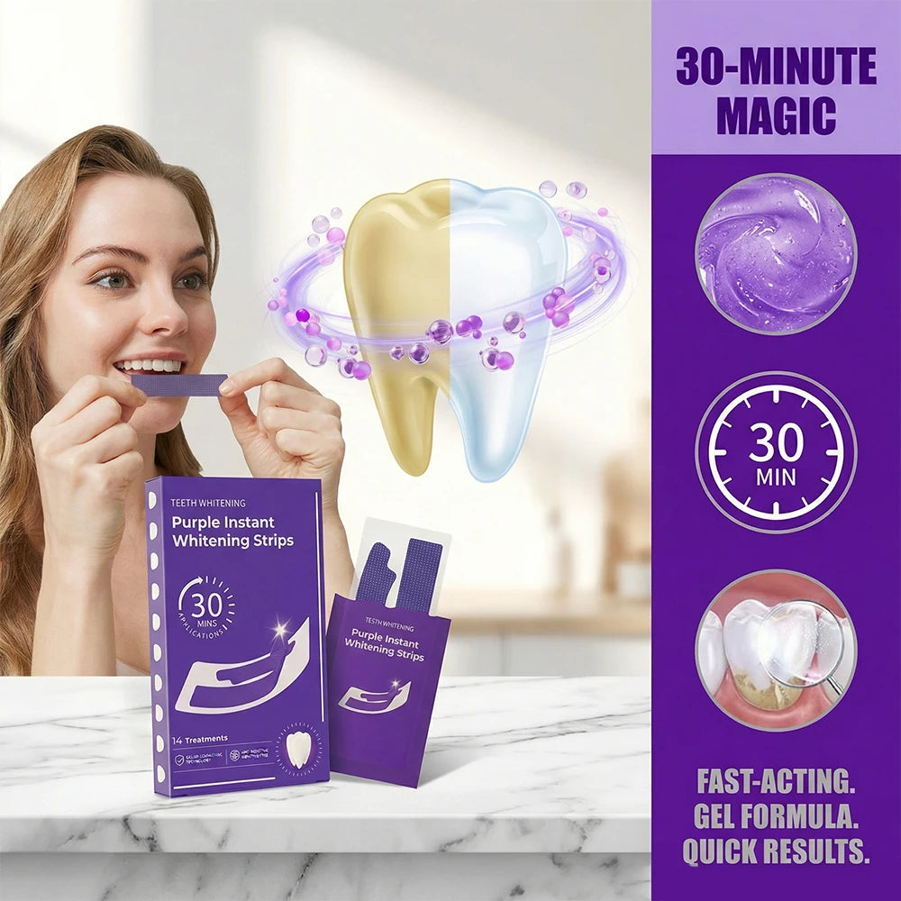 Teeth Whitening Strips Cleaning Dental Yellow Plaque Stains Removal Bleacher Restore Bright Tooth Oral Hygiene Care Stickers Gel