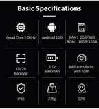 Urovo U2  Android 10 2GB RAM/16GB ROM Quad-core 2GHz 2D Barcode Scanner PDAS Wearable Devices
