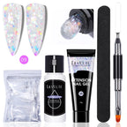 LILYCUTE 15ml Extension Gel Nail Polish Set Quick Nail Prolong With Extend Mold Nail Tips Acrylic Solution Manicure Tools Kit