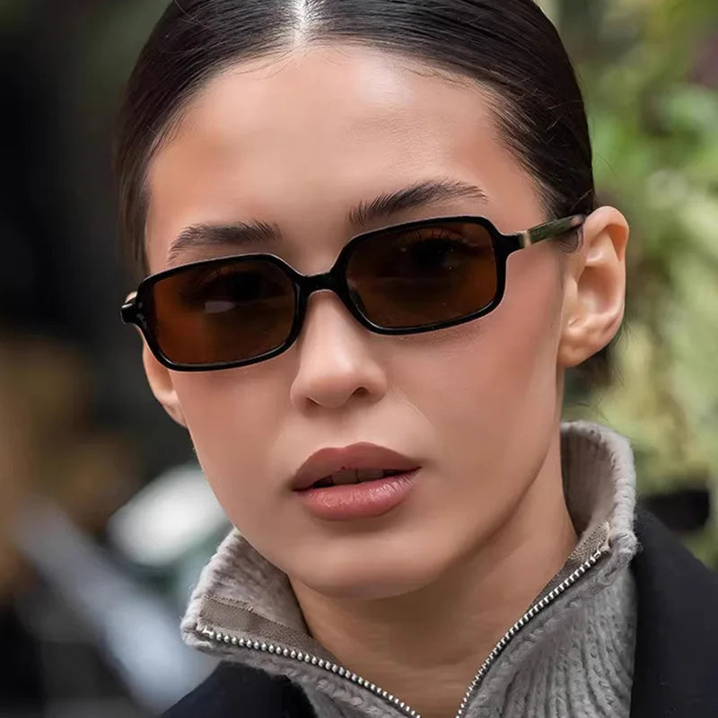 Luxurious Rectangle Sunglasses Women Oval Vintage Brand Designer Square Sun Glasses Men Shades Female Eyewear Secondary image