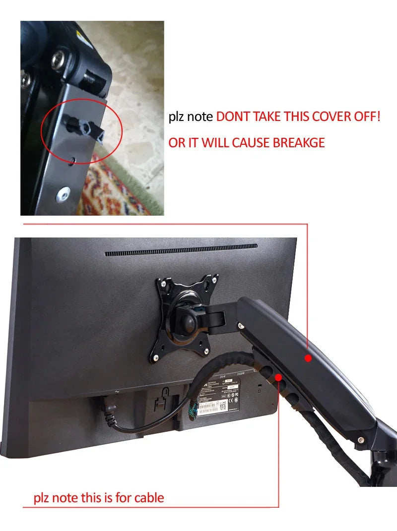 D-MOUNT K80 metal 17"-30" monitor desktop stand mount gas spring arm full motion rotate clamp grommet 2-9KG