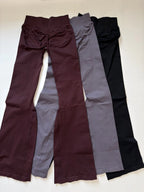 Flares Legggings Seamless Mid To Low Waistband Glute Contouring Wide Leg Pants Scrunch Booty Fitness Yoga Gym Flared Leggings
