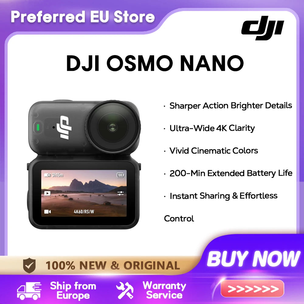 DJI Osmo Nano Bundle Standard 128G / 64GB Petite Camera Vlog 4K/60fps & 143 ° Wide FOV All-New 1/1.3 "Sensor Dual DJI Microphones New Original Main image