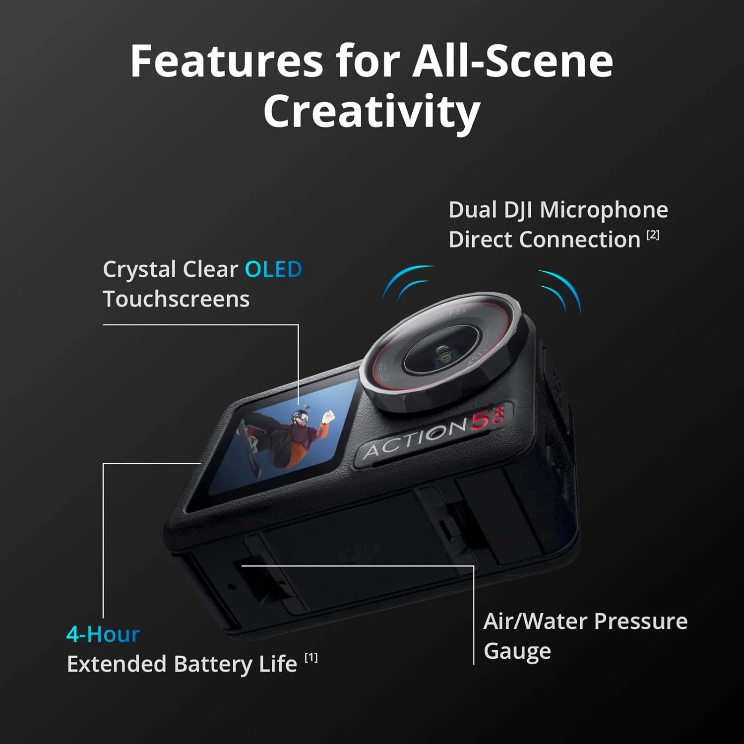 DJI Osmo Action 5 pro camera 1/1.3″ Sensor 4hrs Extended Battery Life, 4K/120fps Video Camera Secondary image