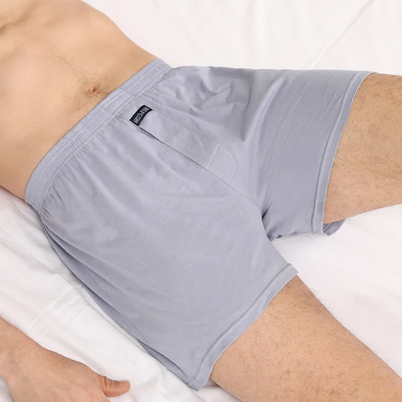 Men's Aro Pants Underwear 100% Pure Cotton Home Sleeping Pants Loose Breathable Men's High Waisted Four Corner Boxers Shorts