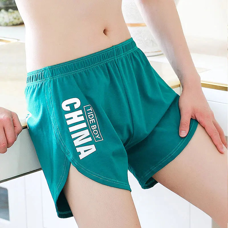 Fashion Loose Men's Underwear 100%Cotton Soft Mid Waist Arrow Pants Breathable Underpants Boys Large Size Boxer Shorts Sleepwear Secondary image