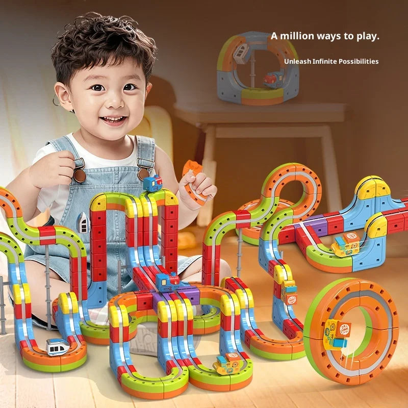 Magnetic Bullet Train Set For Kids With Electric Locomotive Diy Track Building Blocks Stem Educational Construction Toy Birthday Main image