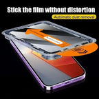 Dust Free Install Tempered Glass For iPhone 16 15 14 Plus 17 Pro Max Air 13 12 Mini 11 XR XS Oleophobic Coating Screen Protector