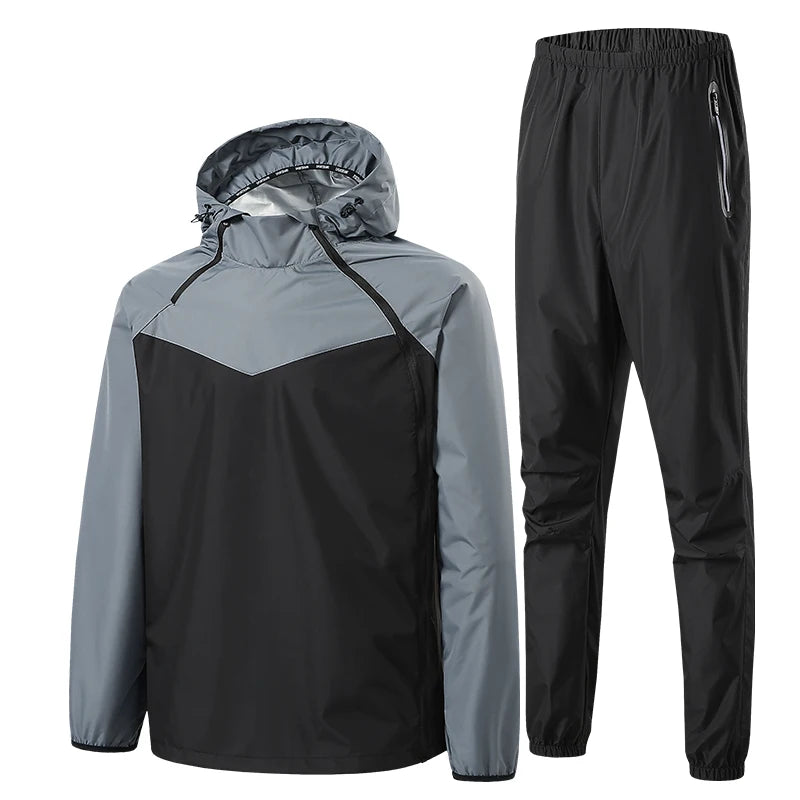 Men Double Zipper Sport Fitness Running Set Women Double Zipper Running Fitness Weight Loss Sweating Sweating Easy Lose Fat Set