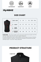 YKYWBIKE Men Cycling Gelit Thermal Fleece Bicycle Windbreaker Sleeveless Bike Vest Windproof Waterproof Cycling