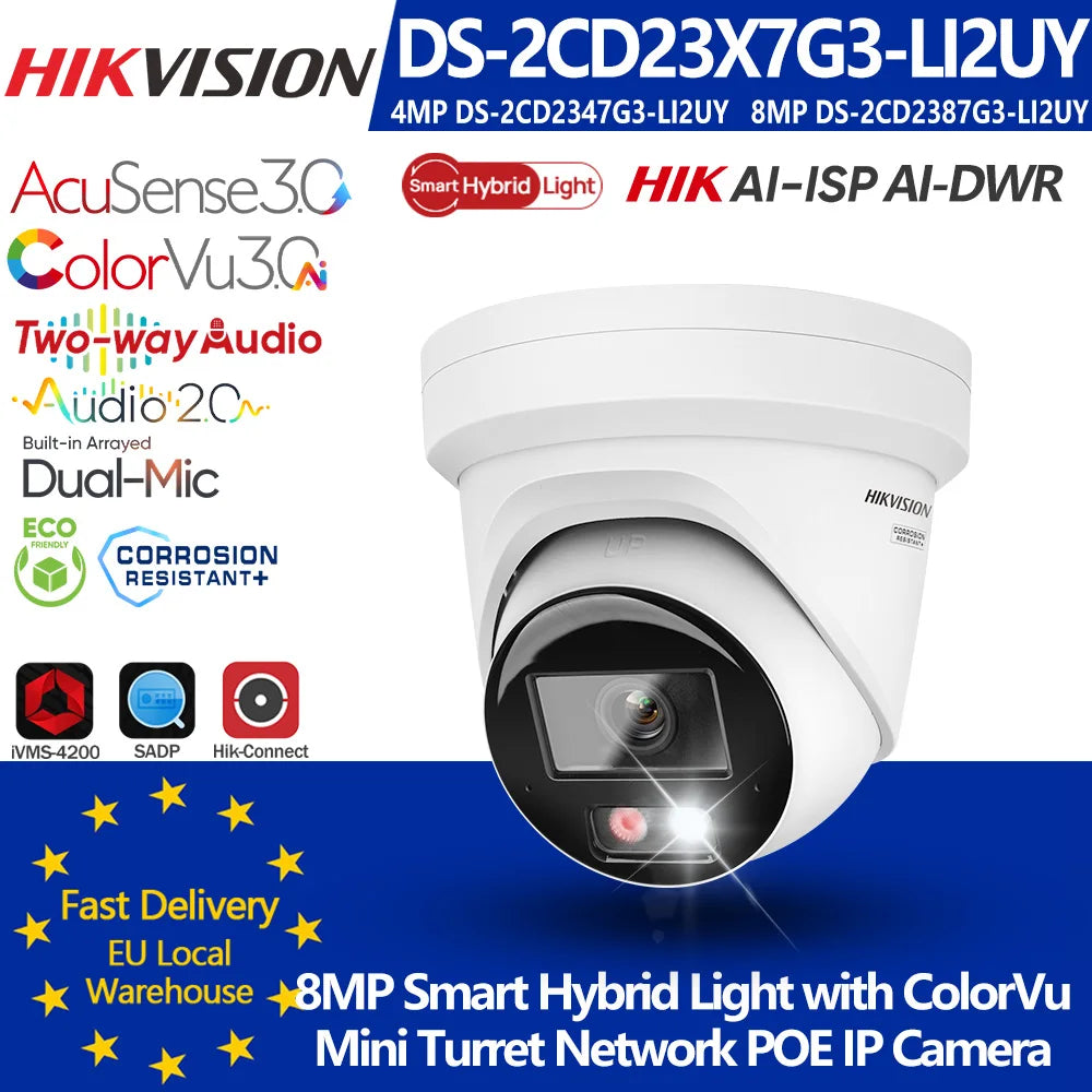 Hikvision DS-2CD2347G3-LI2UY DS-2CD2387G3-LI2UY 4MP 8MP Smart Hybrid Light F1.0 ColorVu3.0 Acusense3.0 Network POE IP Camera Main image