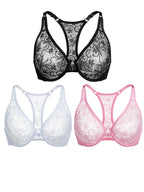 Front Button Women's Bra Lace Sheers Unpadded Sexy Lingerie BH Tops Flower knitting Brassiere Underwire Underwear Plus Size Bras