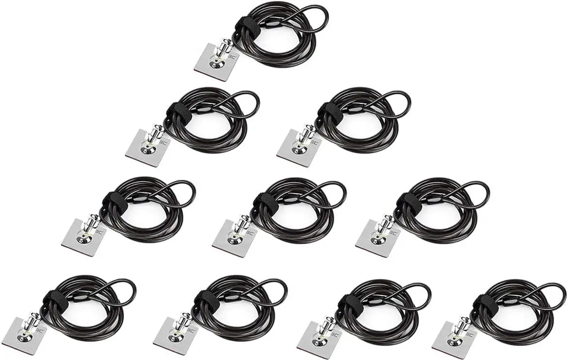 10-Pack Laptop Security Cable Lock with Combination, Anti-Theft for PC Monitor Tablet