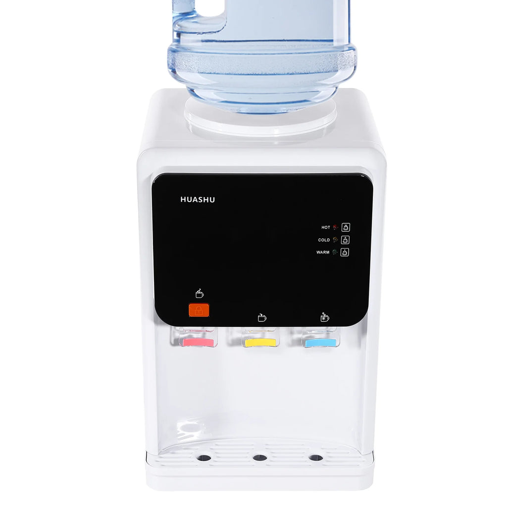 Modern White Electric Water Dispenser, 31* 30*48cm Water-cooled Dispenser, 500W Desktop Electric Cold And Hot Water Dispenser