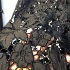New Summer Denim Patchwork Hook Flower Hollow Lace Straight Leg Wide Leg Pants Casual High Waist Heavy Embroidery Rhinestone