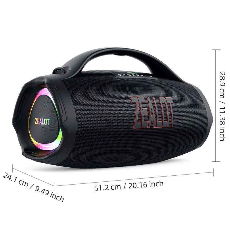 ZEALOT S98 160W Big Power Portable Bluetooth Speaker Wireless TWS Subwoofer Bluetooth Speaker Waterproof Mobile HIFI Quality