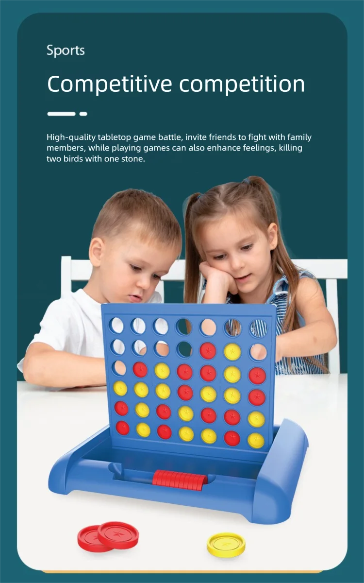 Classic Connect Four Board Game Four in a Row-2 Players Strategy Puzzle Toy for Family Game Kids Adults Durable Plastic Grid Set