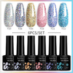 LILYCUTE Nail Gel Polish Set Pink Green Spring DIY Nail Art Design Long Lasting Soak Off UV Gel Manicure Painting Gel Vernis Kit